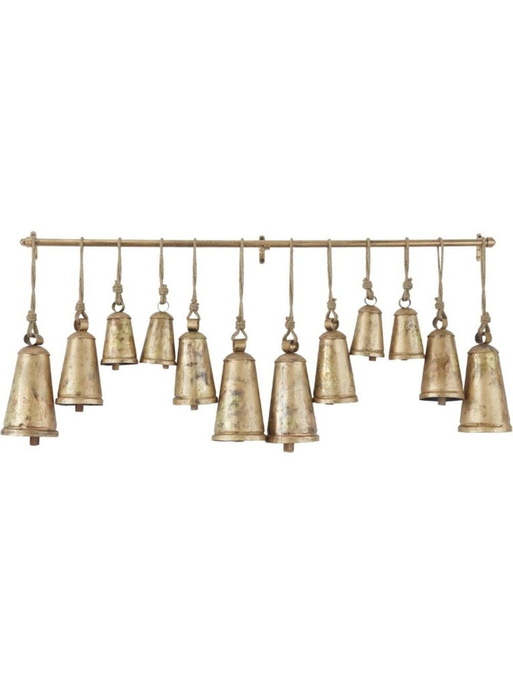 Rustic Metal Cow Bells - Decorative Bronze Cowbell 4"x4"x8" for Home Decor